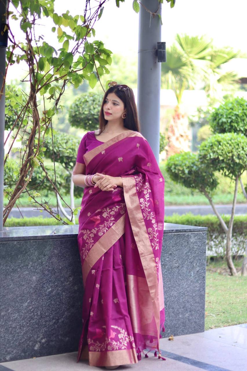 Pure Linen Silk Saree