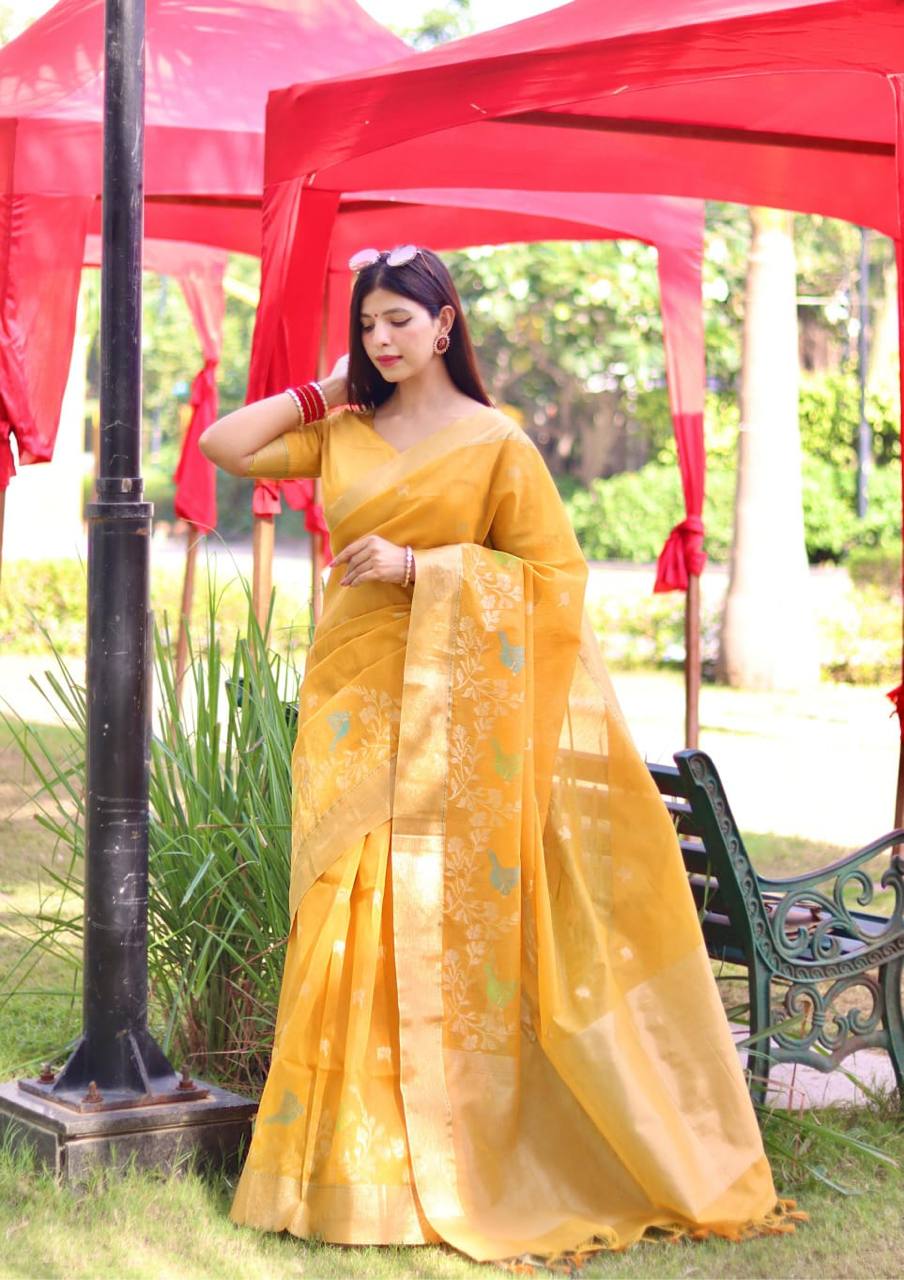 Pure Linen Silk Saree