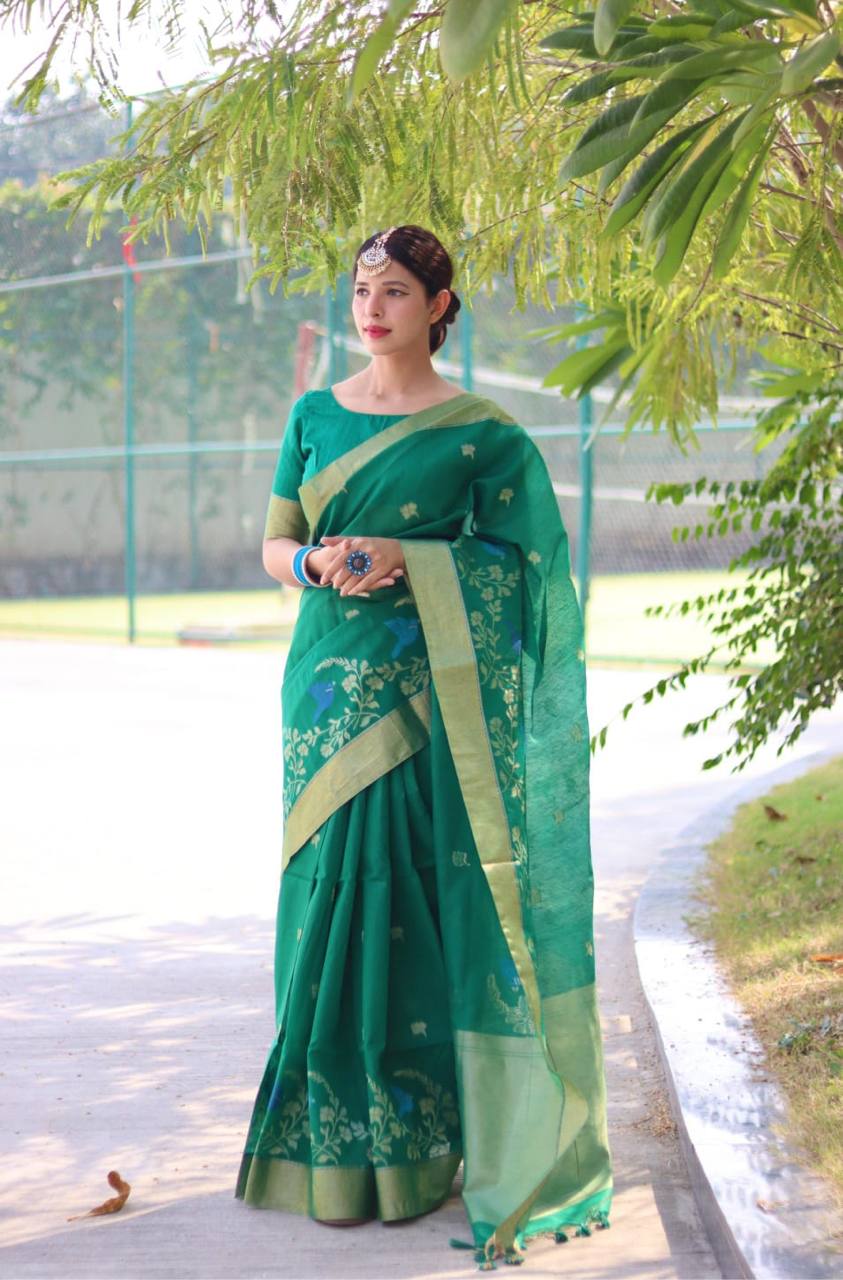 Pure Linen Silk Saree
