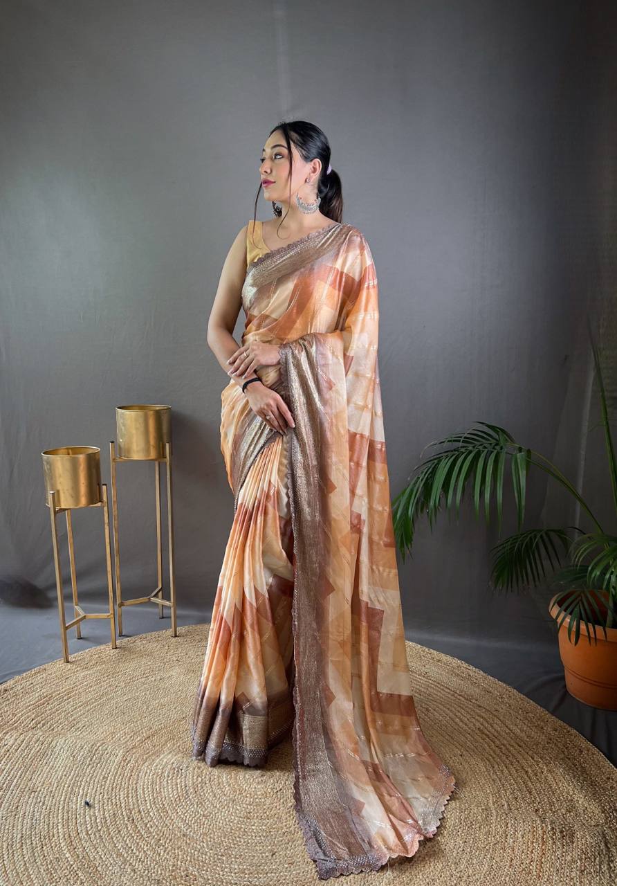 Pure Organza Diable Saree