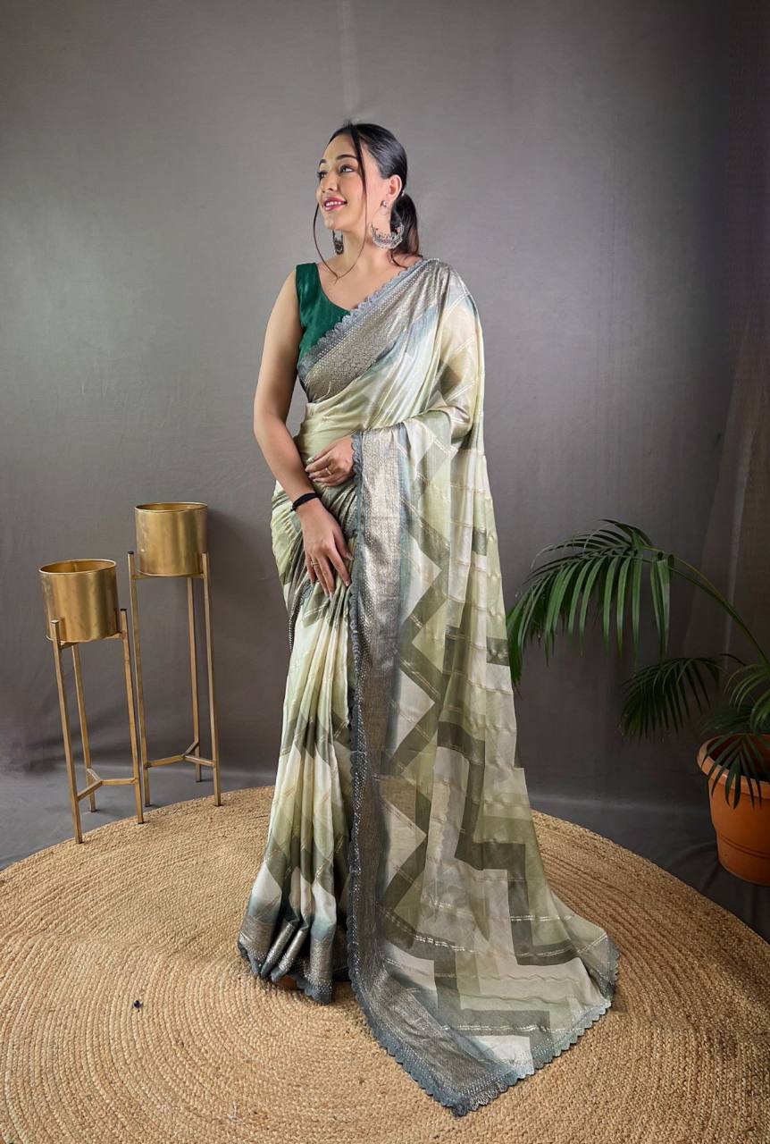 Pure Organza Diable Saree