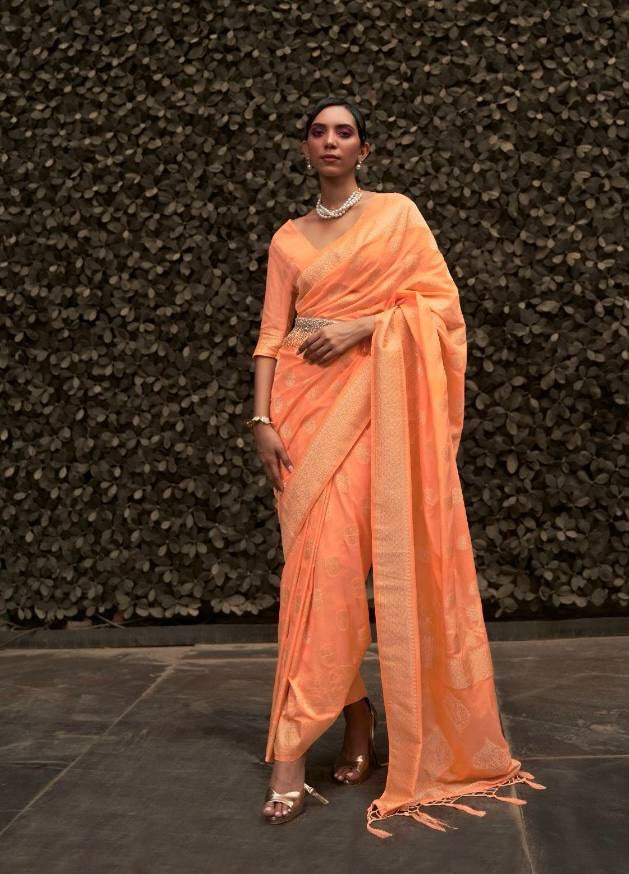 Nylon Chinon Weaving Two Tone Saree