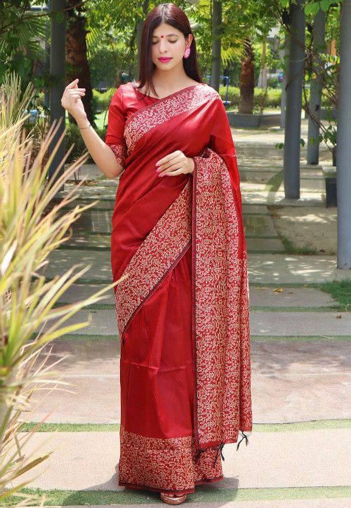 Rich Pallu Row Silk Weaving Work With Stylish Look
