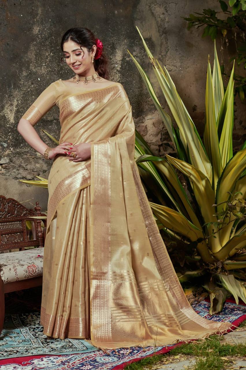 Maheshwari Tissue Silk Weaving Saree