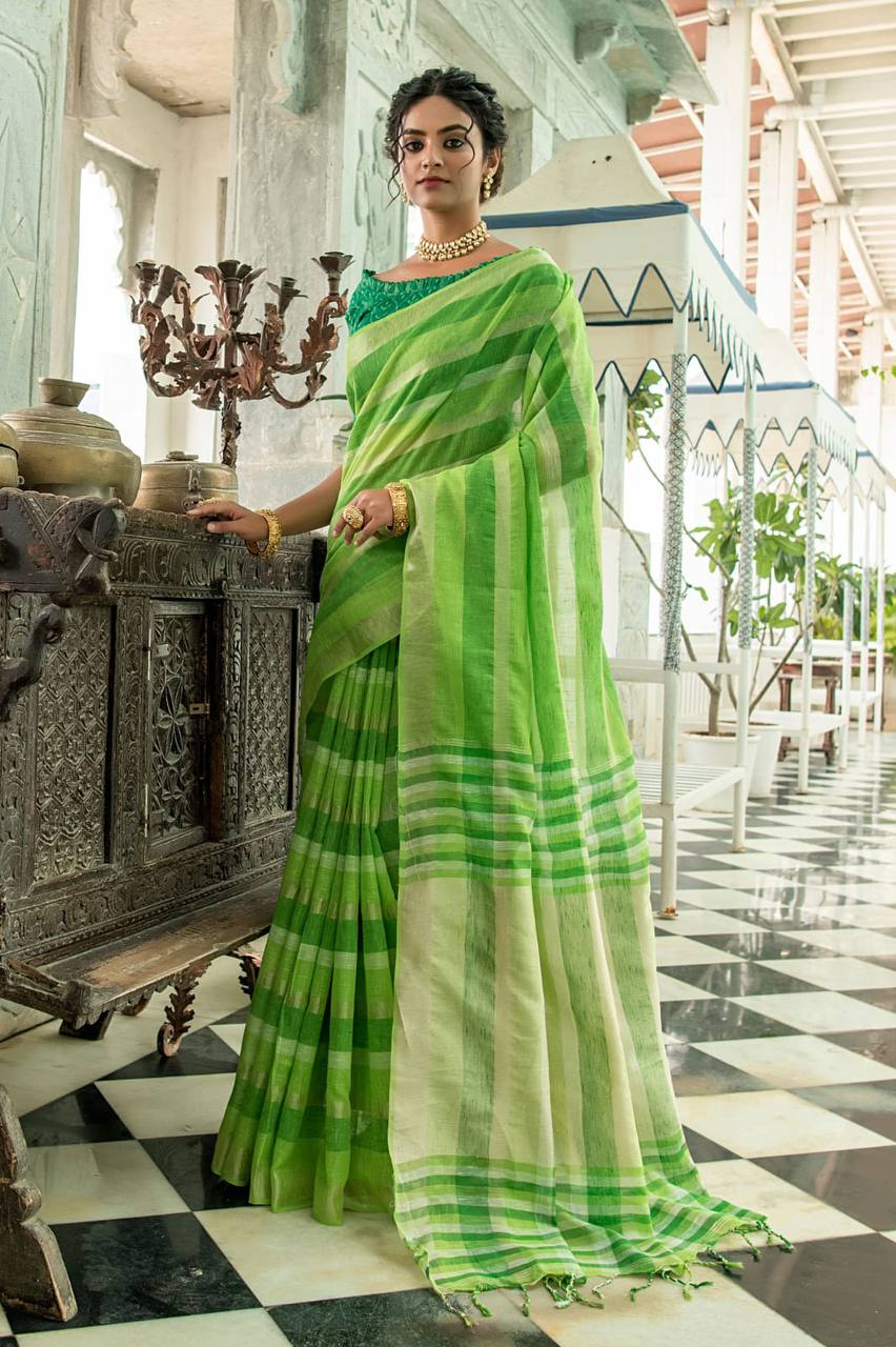 Pure Linen Saree