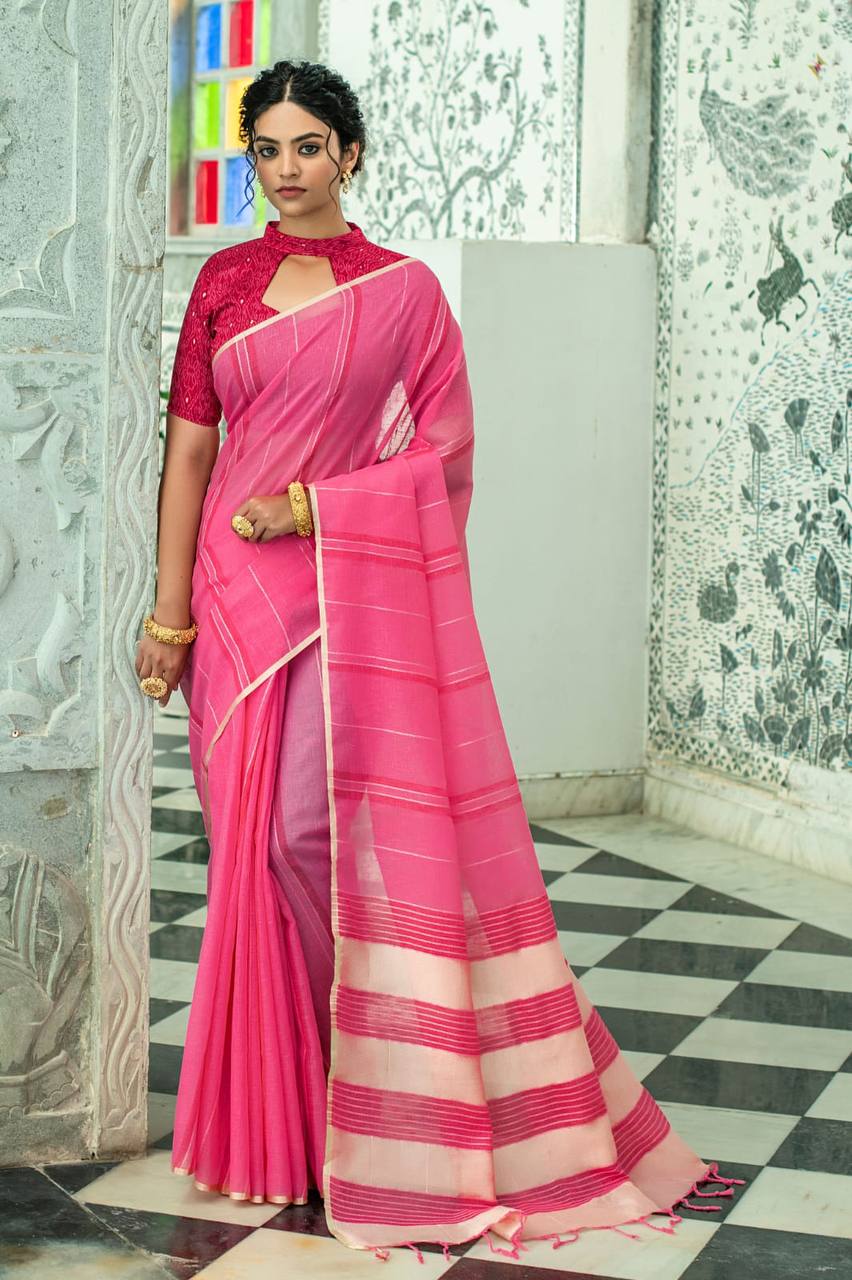 Pure Linen Saree