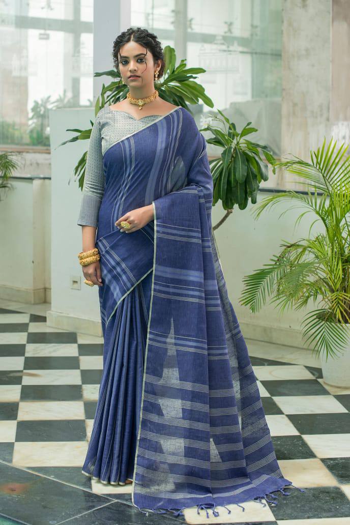 Pure Linen Saree