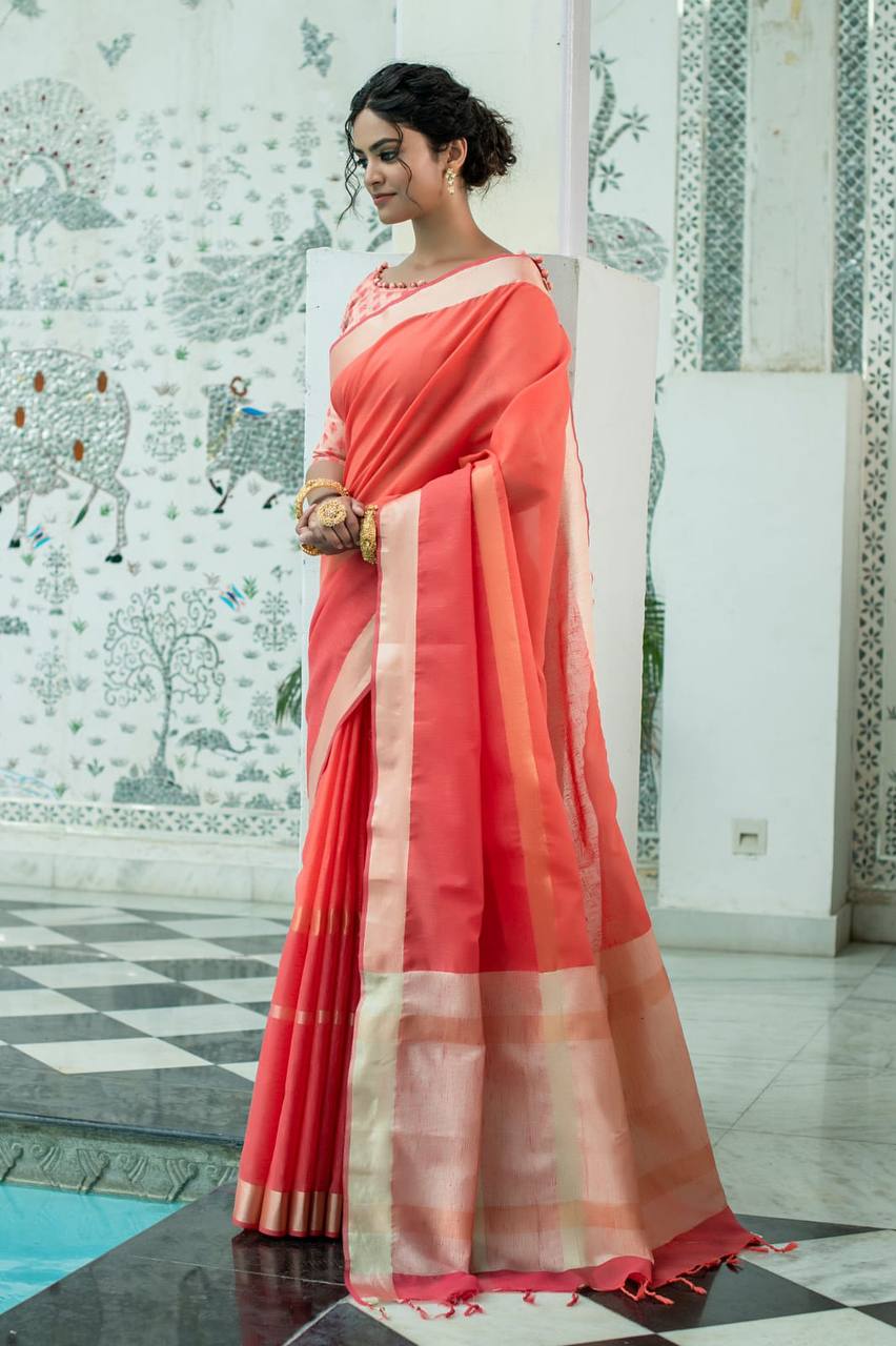 Pure Linen Saree