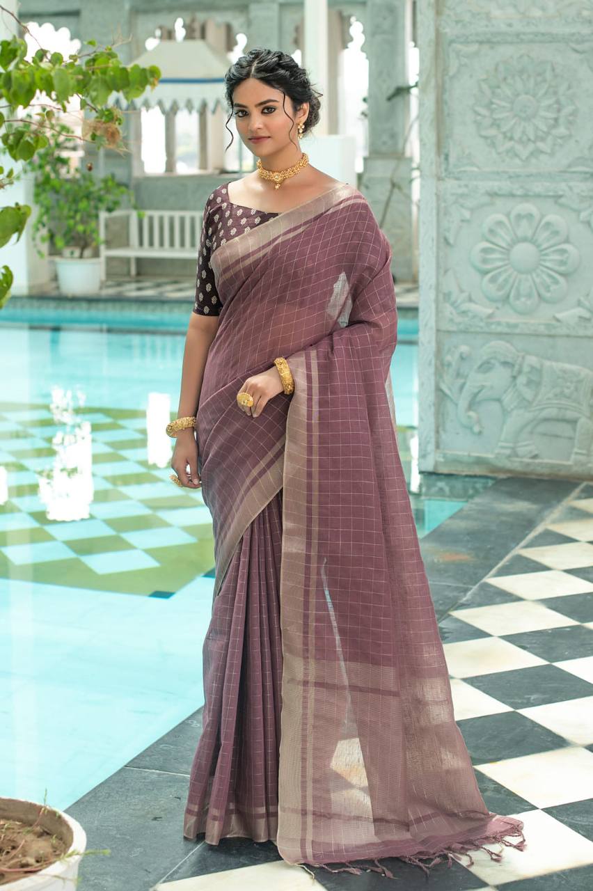 Pure Linen Saree
