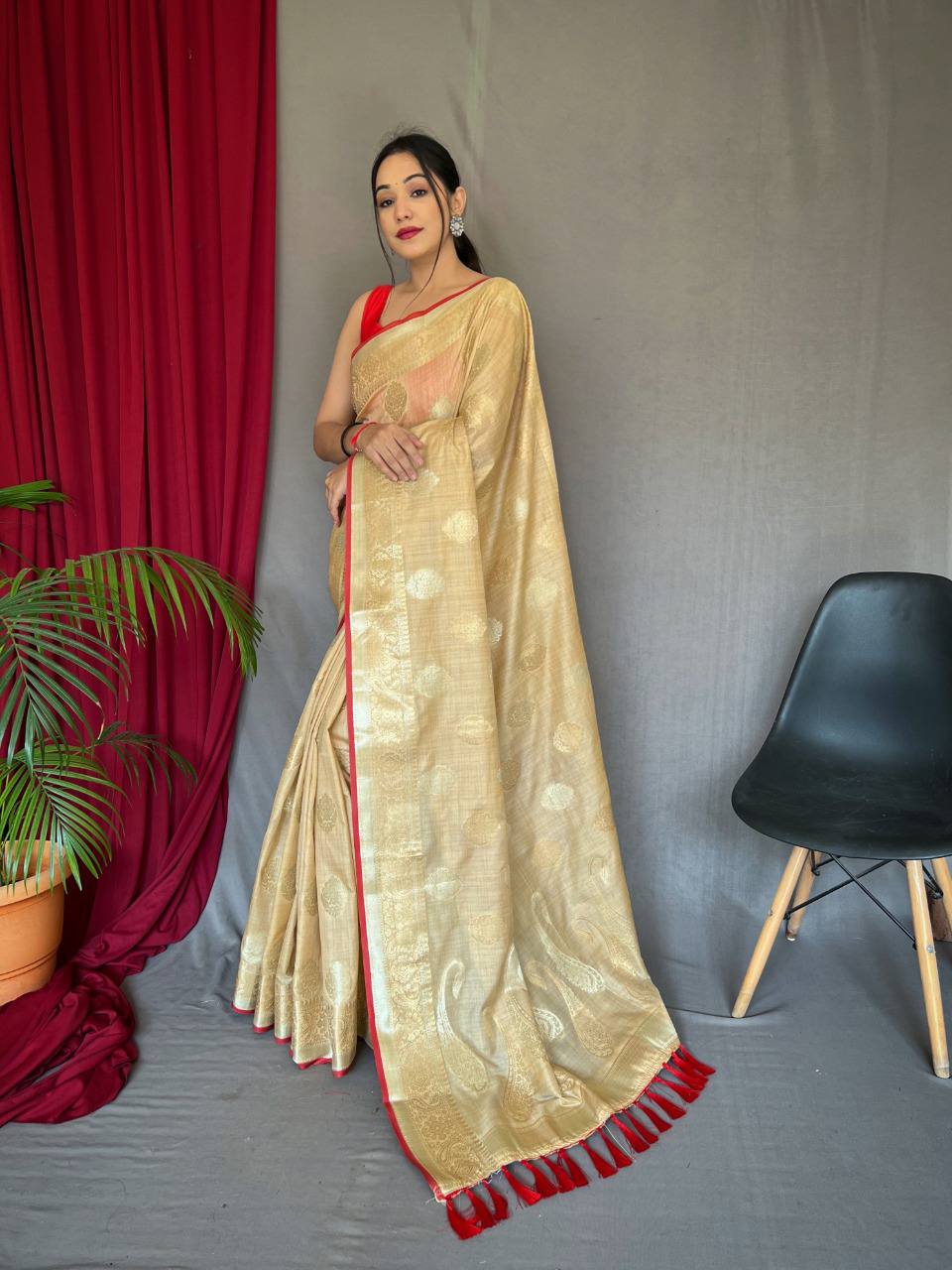 PURE COTTON LINEN SAREE