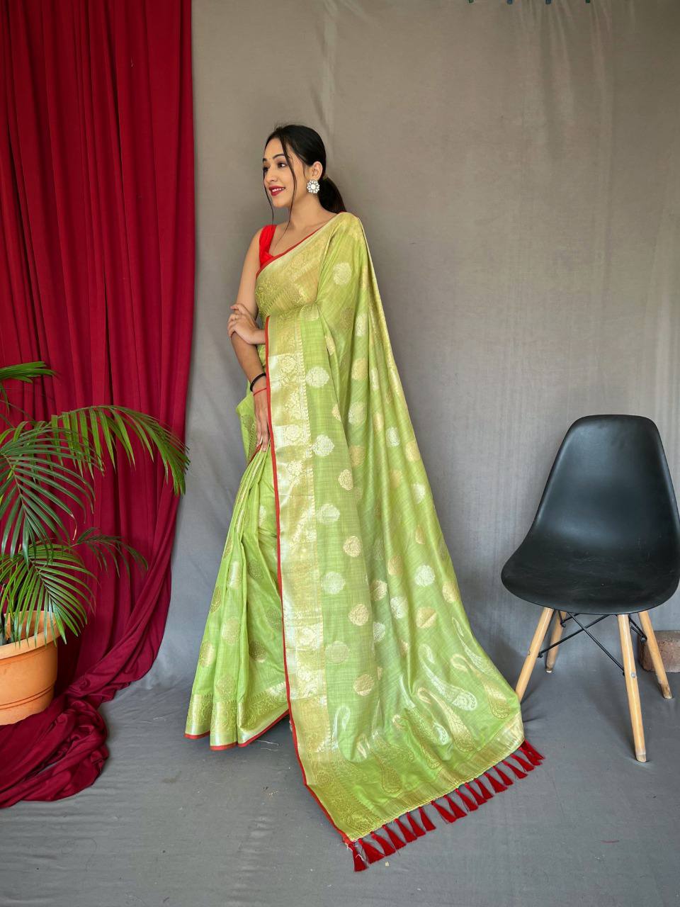 PURE COTTON LINEN SAREE