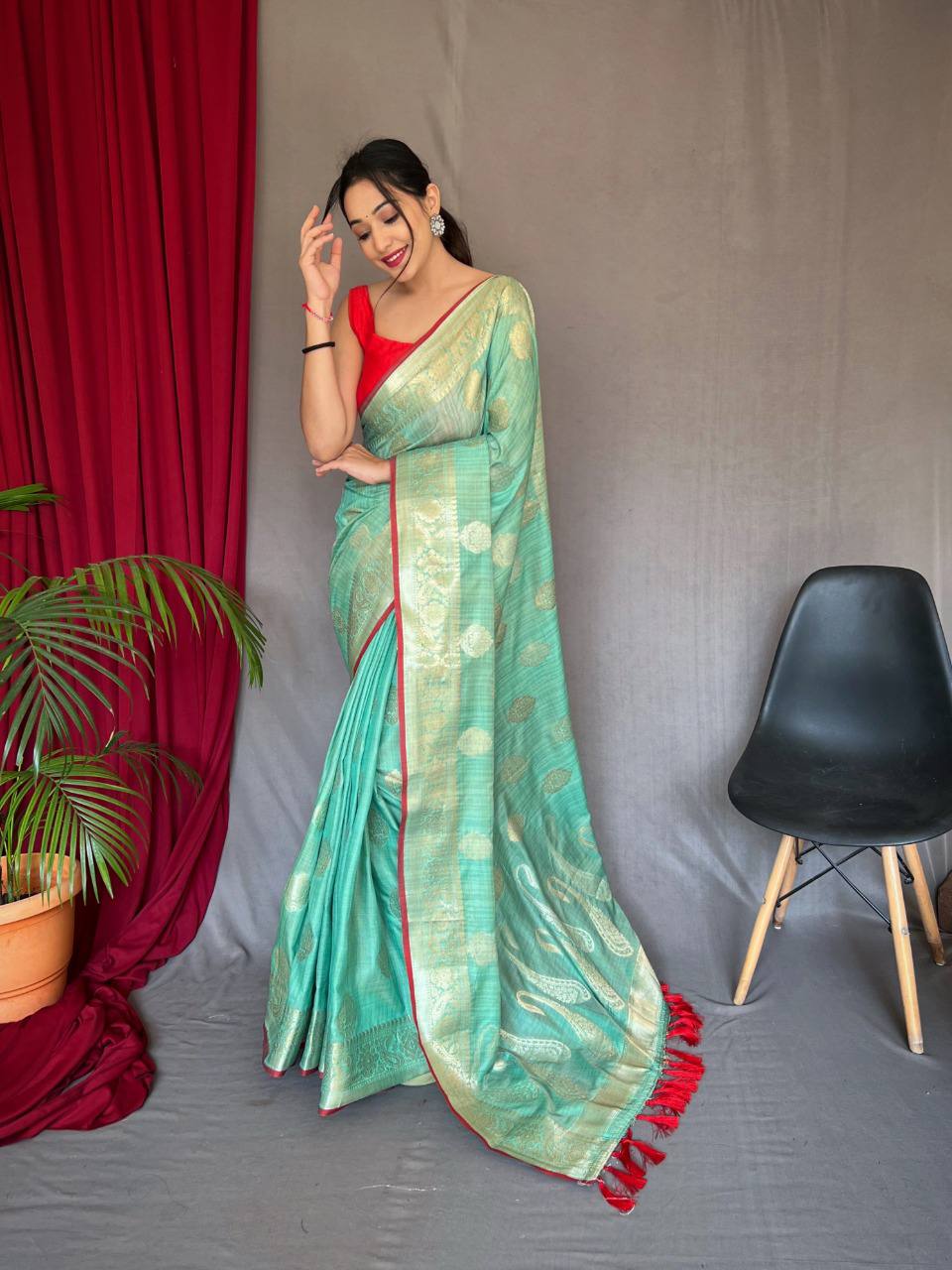 PURE COTTON LINEN SAREE