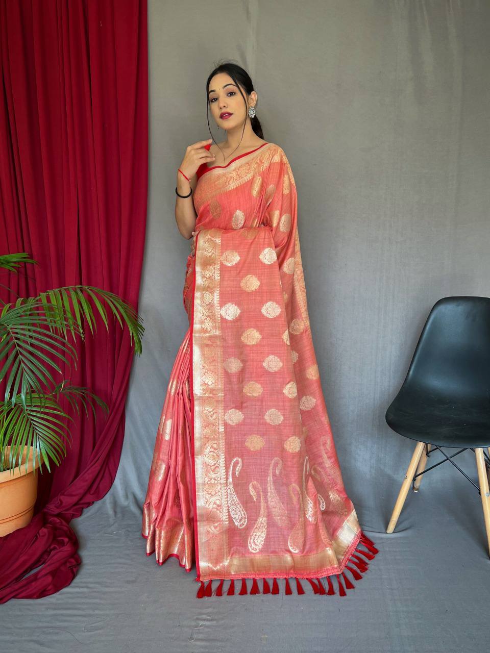 PURE COTTON LINEN SAREE