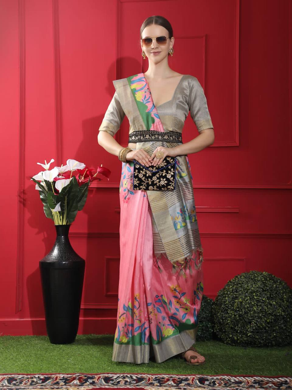 Tussar Print Soft Saree
