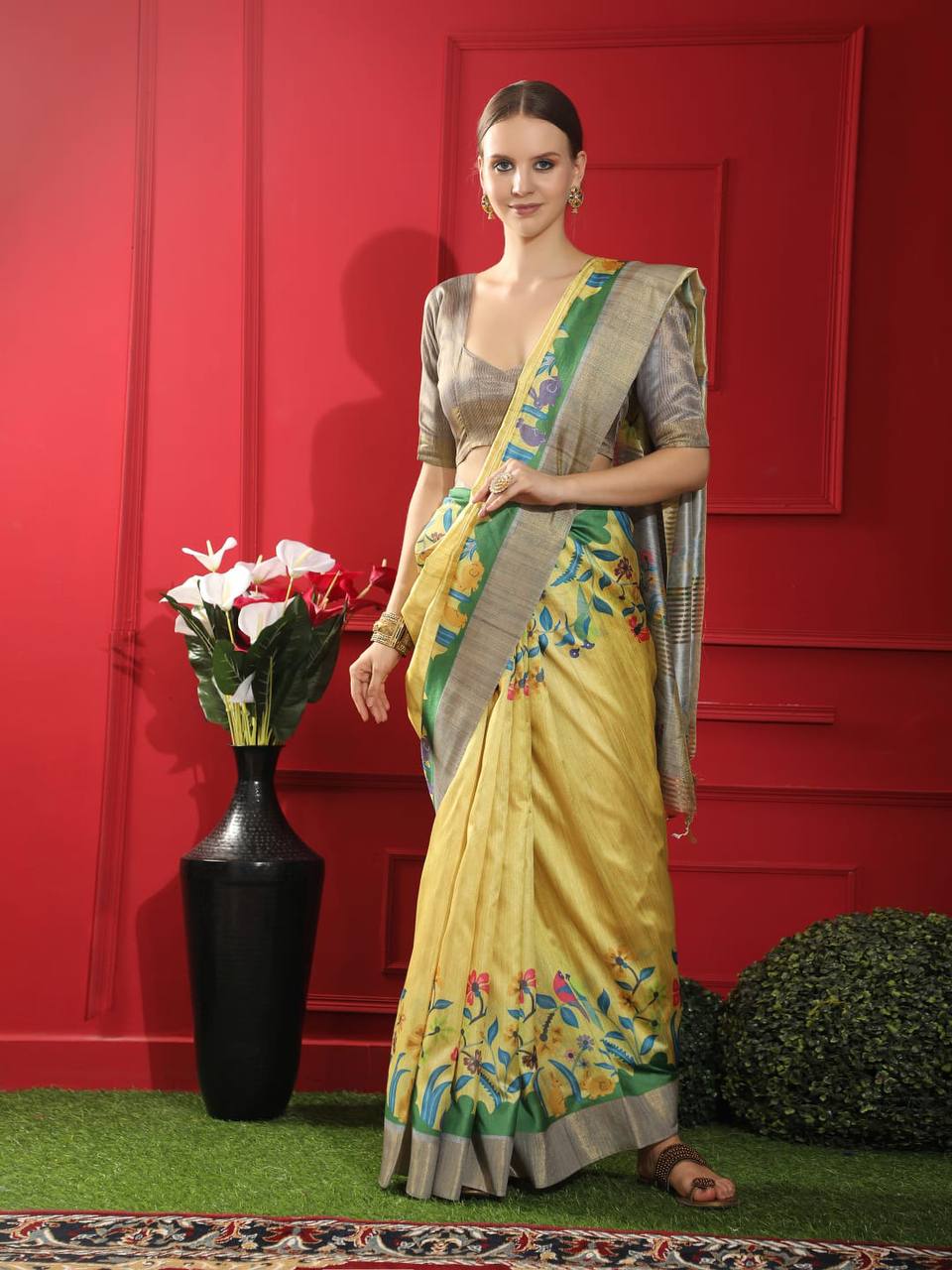 Tussar Print Soft Saree
