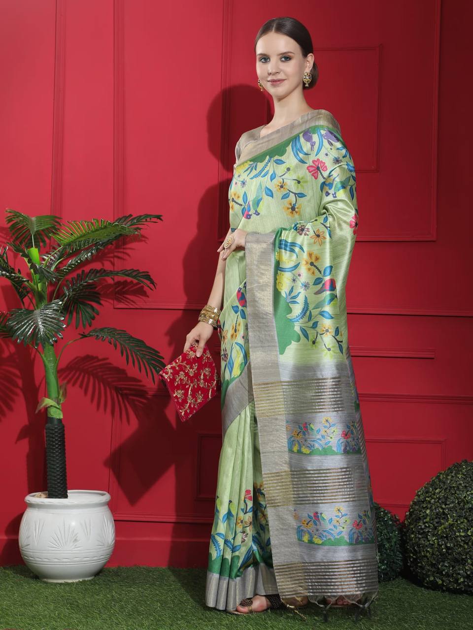 Tussar Print Soft Saree