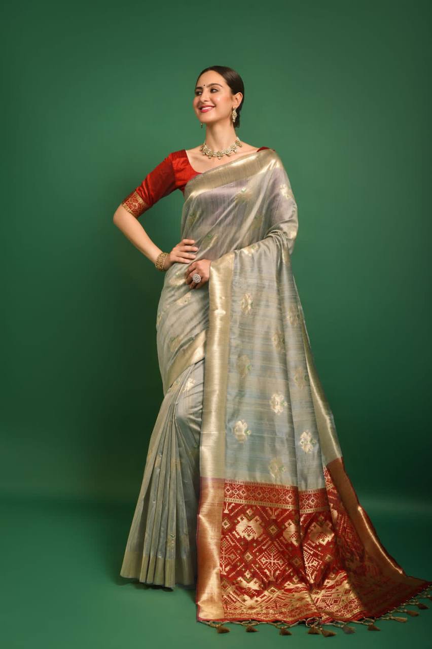 Premium Tussar Silk Patola Weaving Saree
