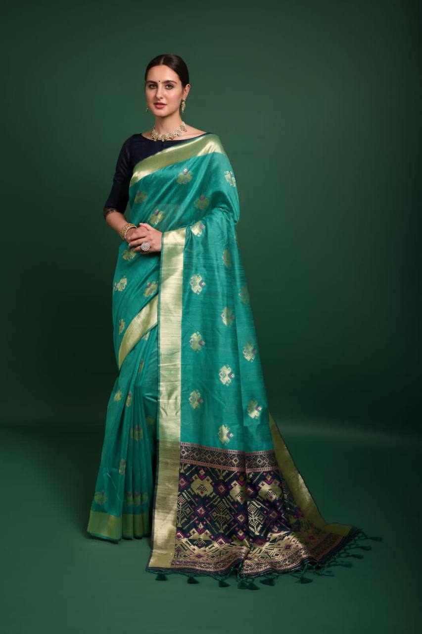 Premium Tussar Silk Patola Weaving Saree
