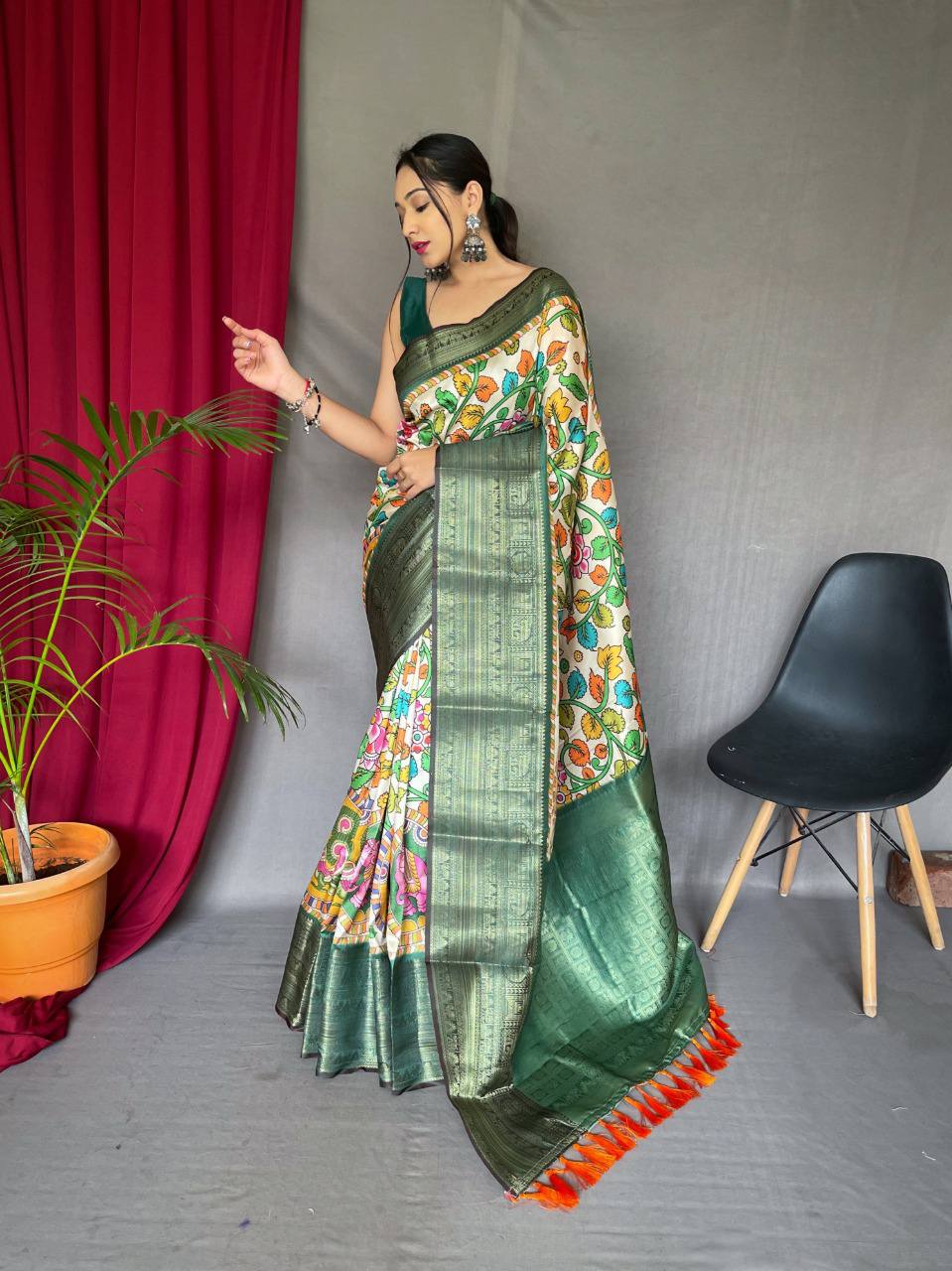 Pure Kanchipuram Digital Printed Saree