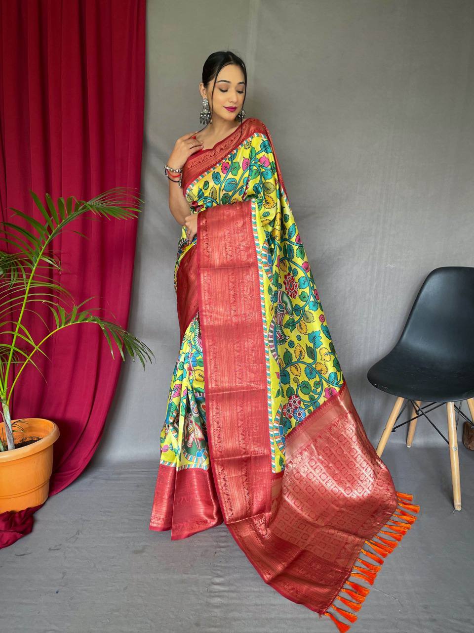 Pure Kanchipuram Digital Printed Saree