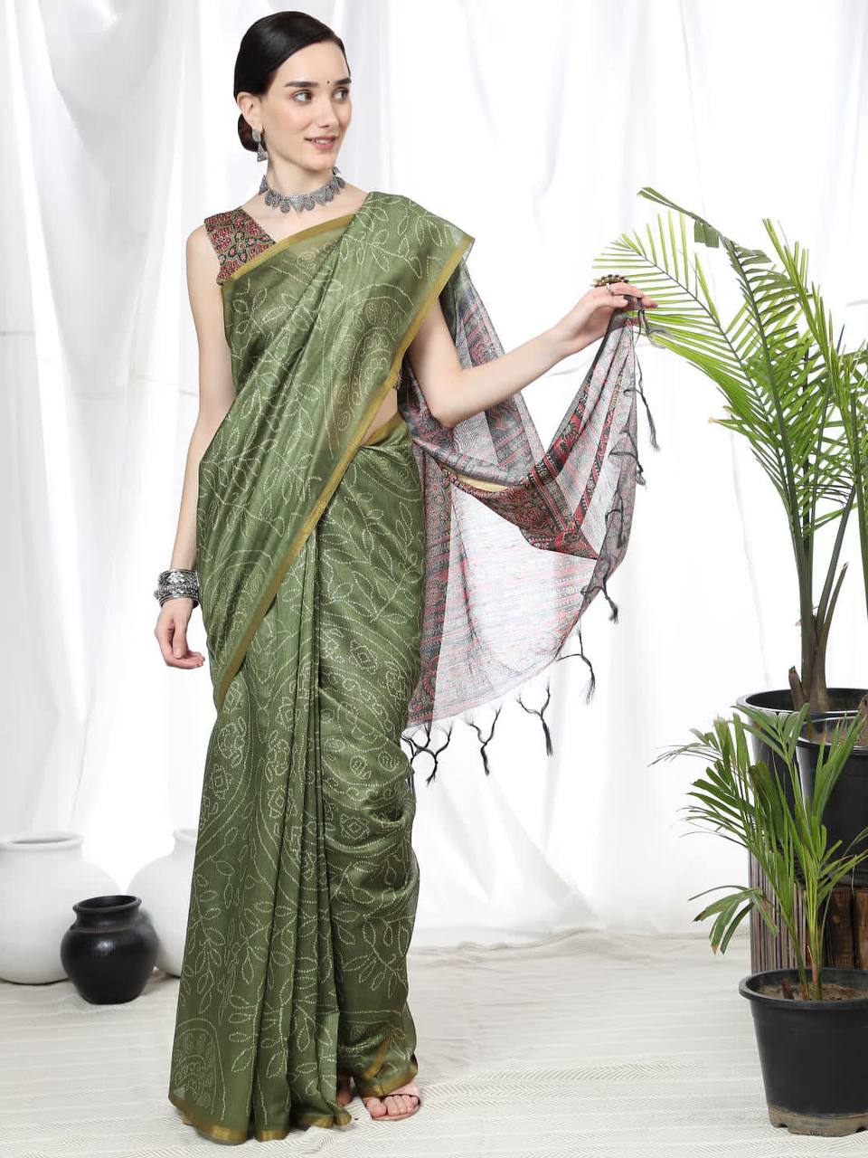 Soft Linen Cotton Saree