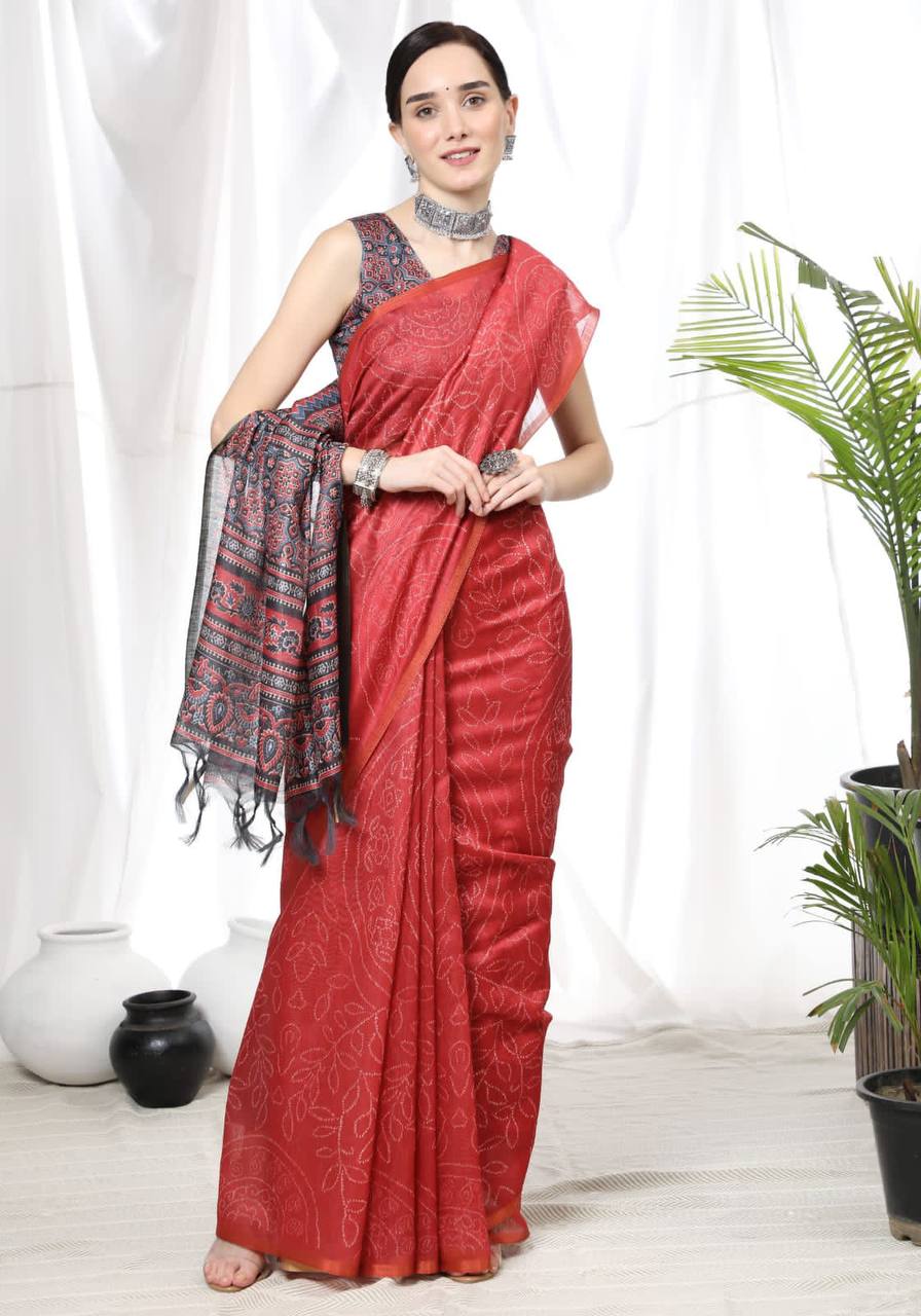 Soft Linen Cotton Saree