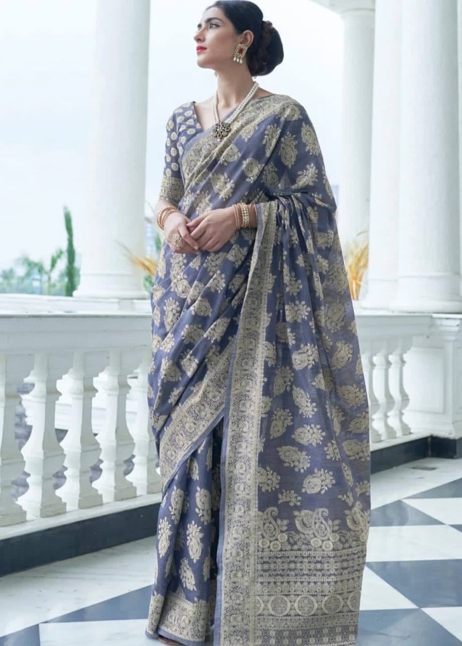 Banarasi Cotton Chikankari Weaving Sarees