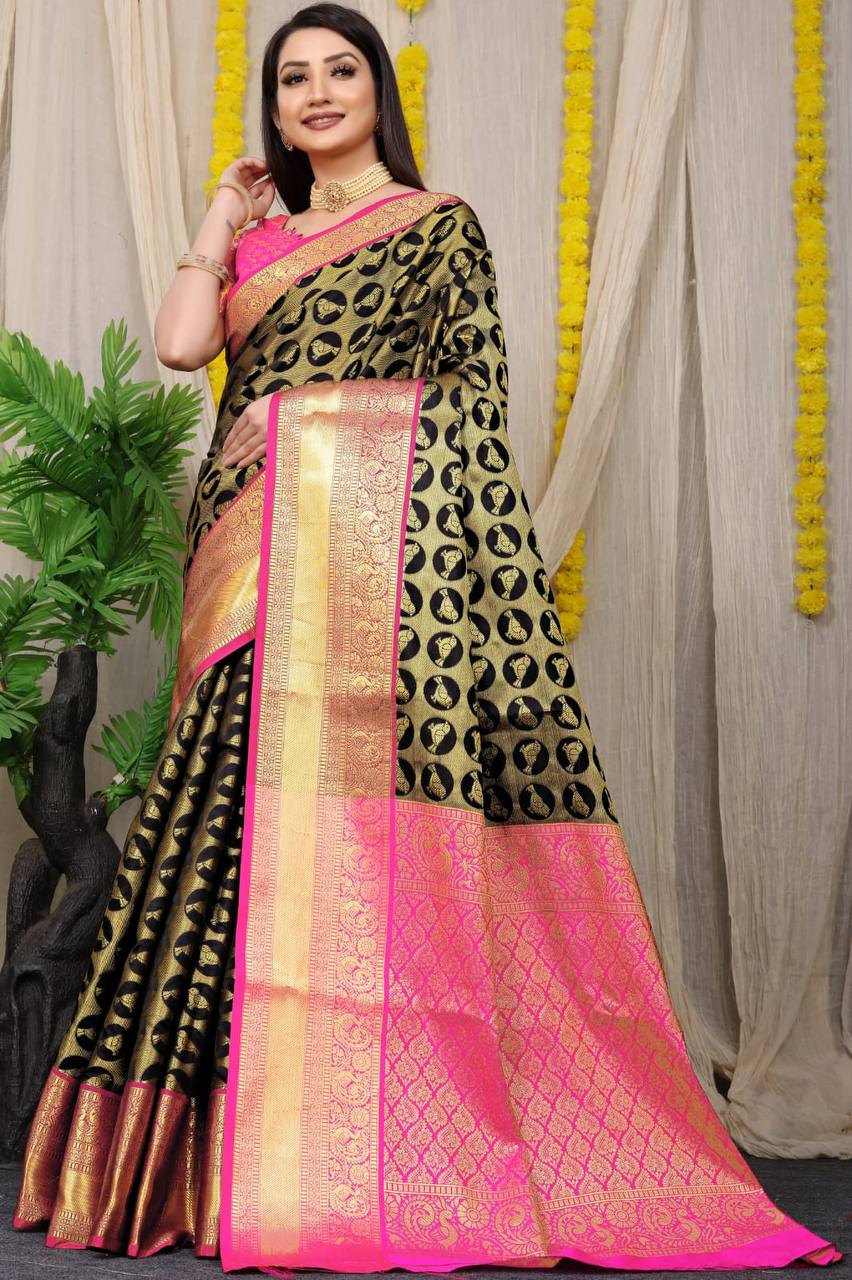 Kanchipuram Handloom Weaving Silk Saree