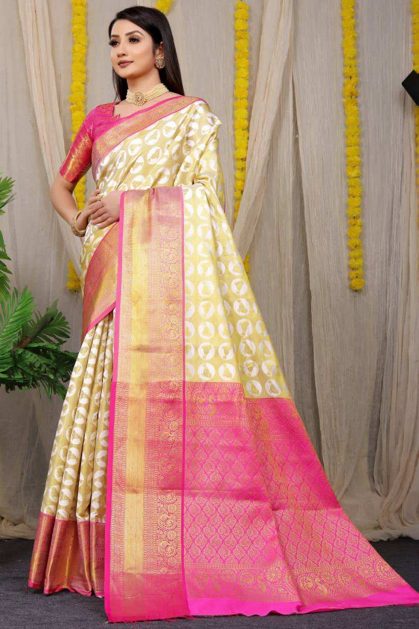 Kanchipuram Handloom Weaving Silk Saree