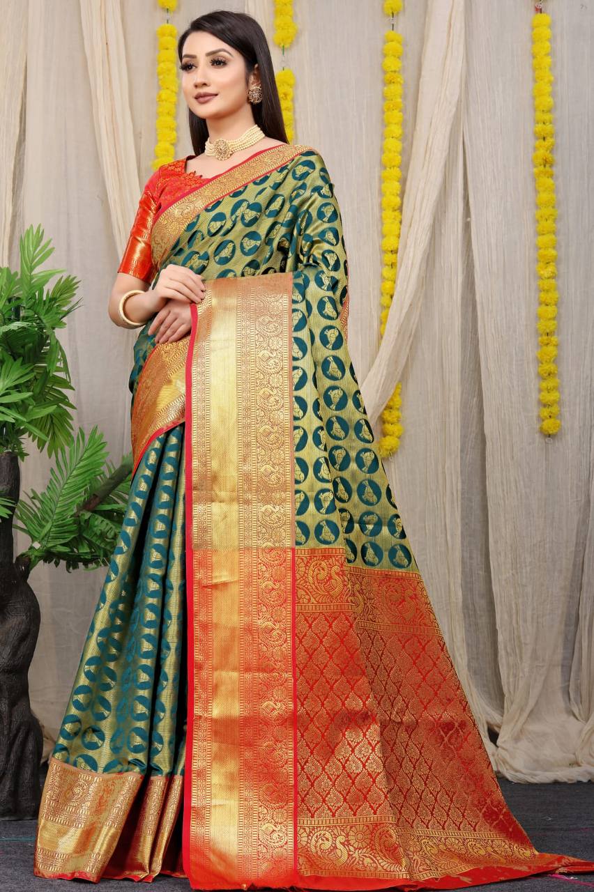 Kanchipuram Handloom Weaving Silk Saree