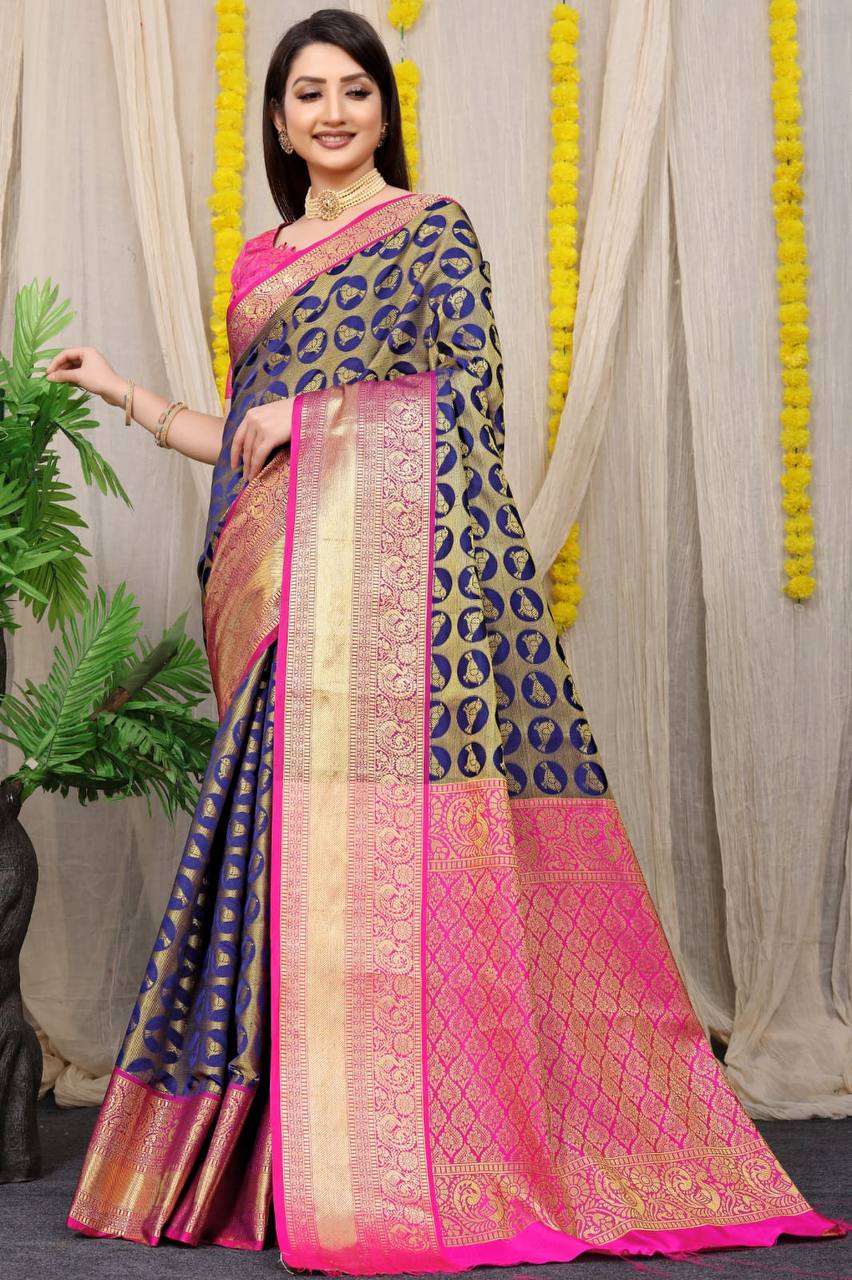 Kanchipuram Handloom Weaving Silk Saree