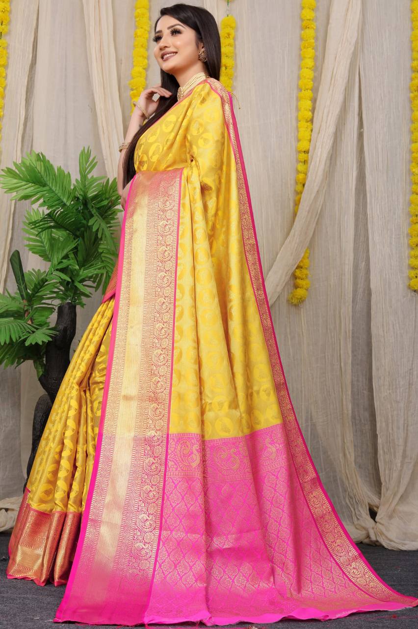 Kanchipuram Handloom Weaving Silk Saree