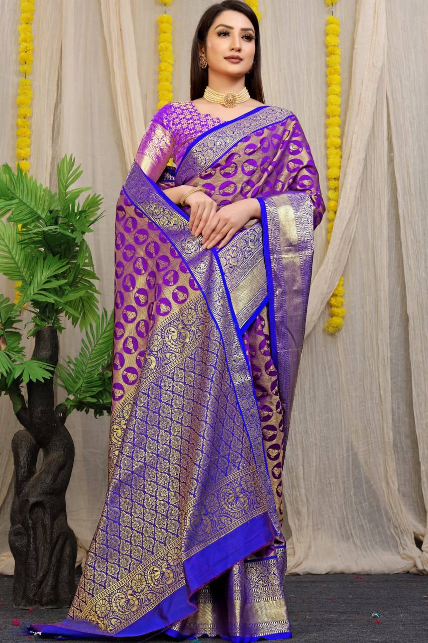 Kanchipuram Handloom Weaving Silk Saree
