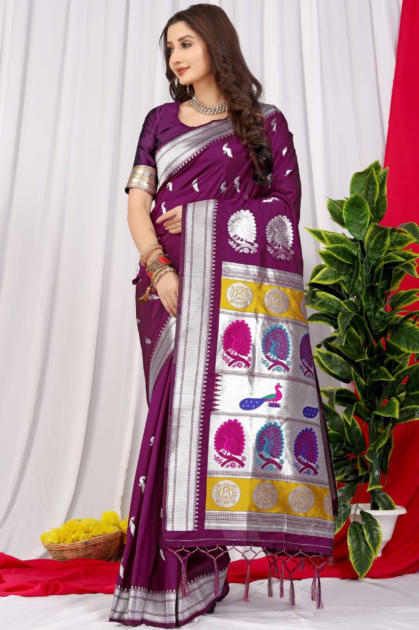 BEAUTIFUL SOFT PURE SILK PAITHANI SAREE