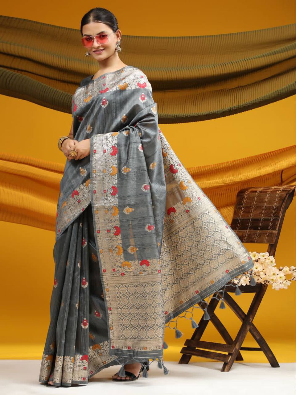 Tussar Silk Weaving Saree
