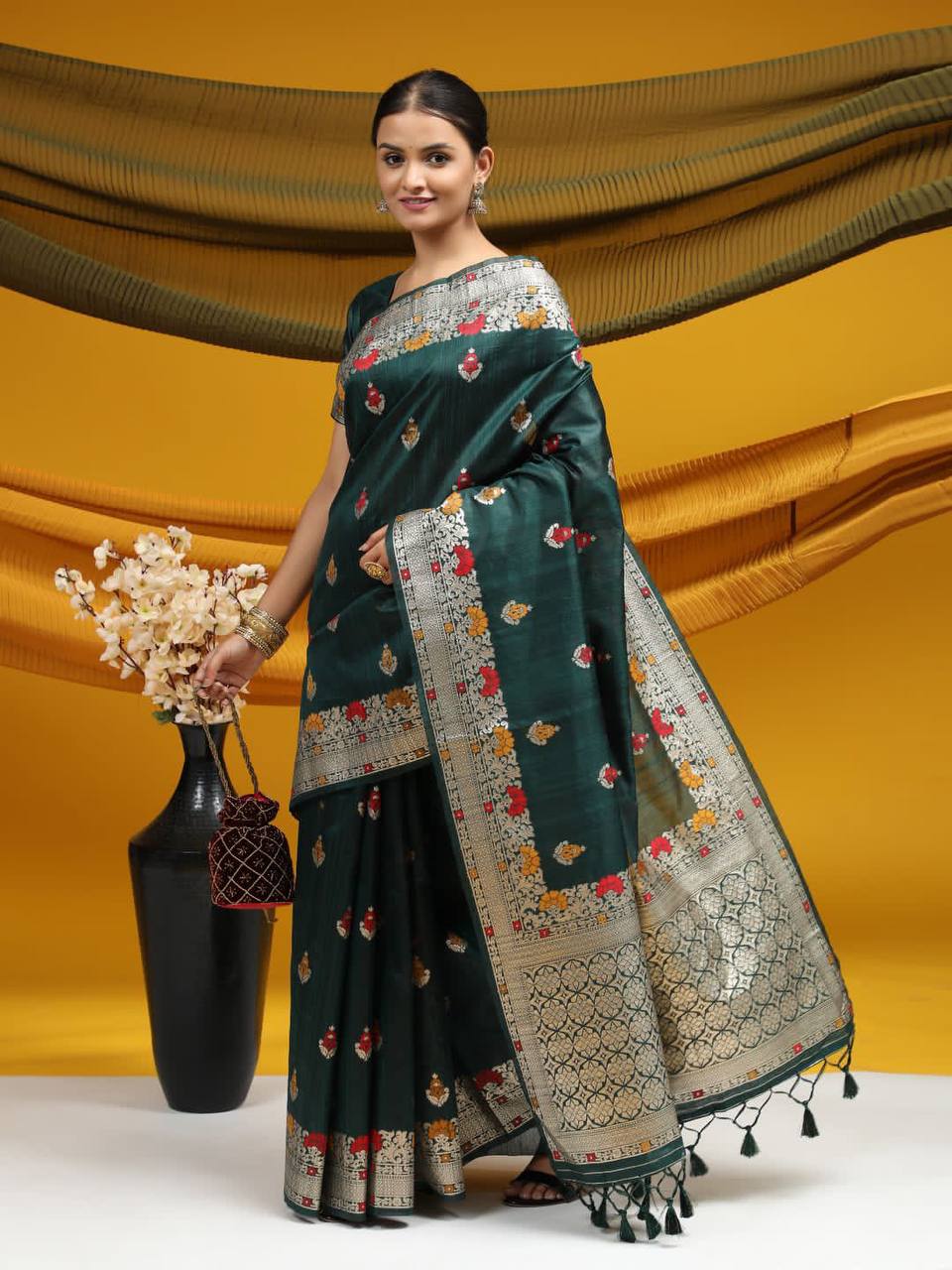 Tussar Silk Weaving Saree
