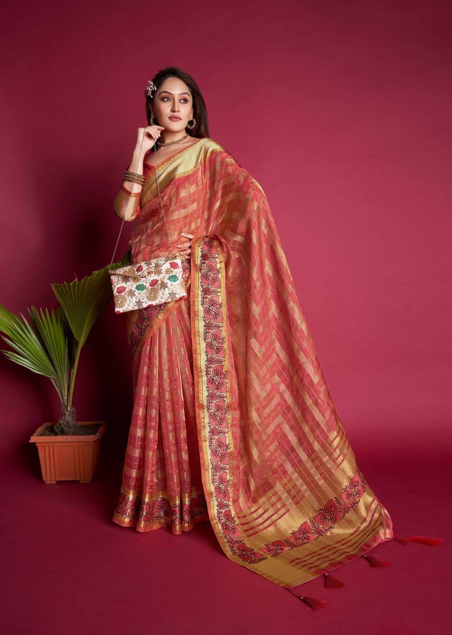 Premium Tissue Organza Silk Saree