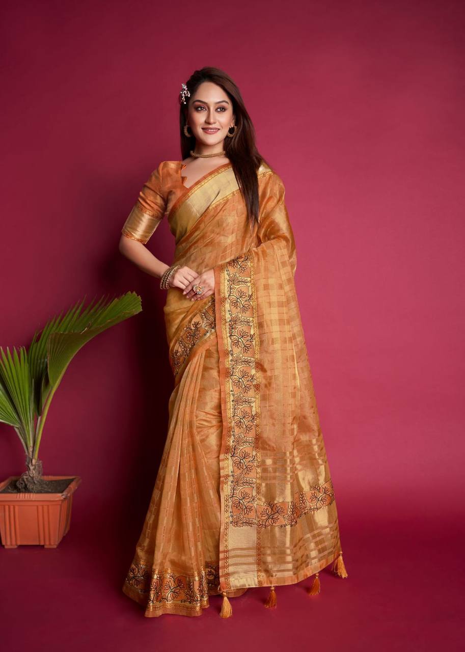 Premium Tissue Organza Silk Saree