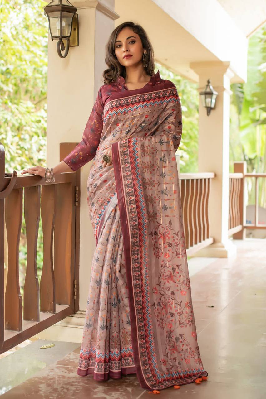 Soft Linen Cotton Saree