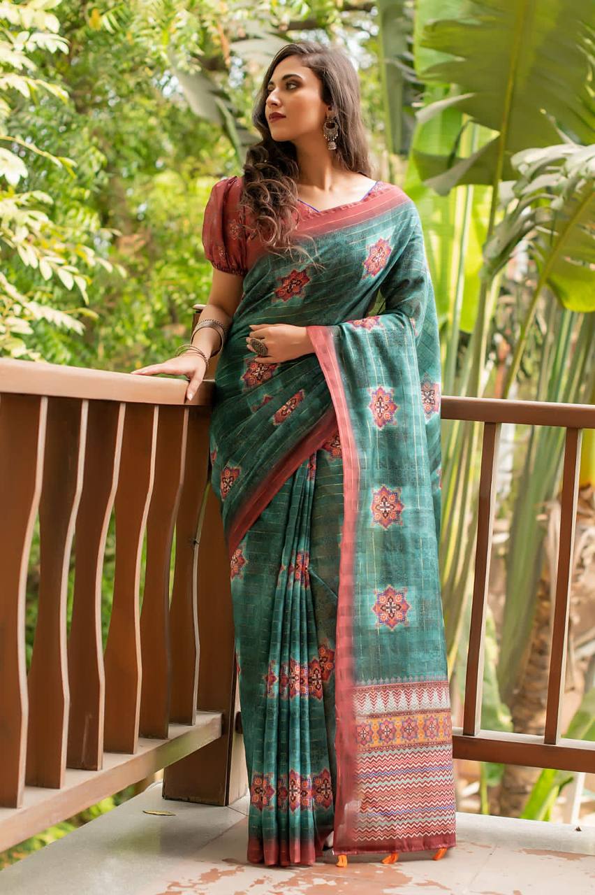 Soft Linen Cotton Saree