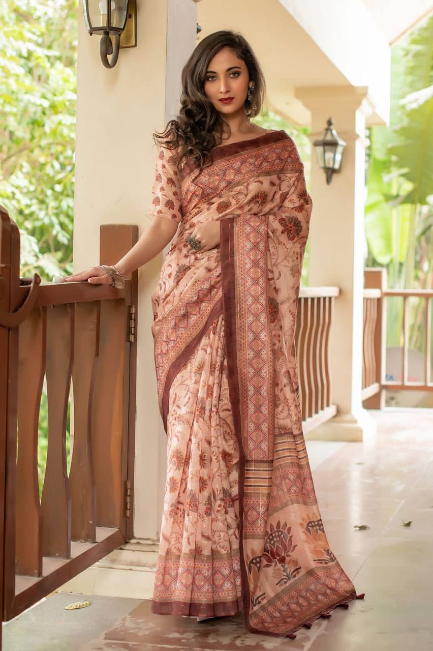 Soft Linen Cotton Saree