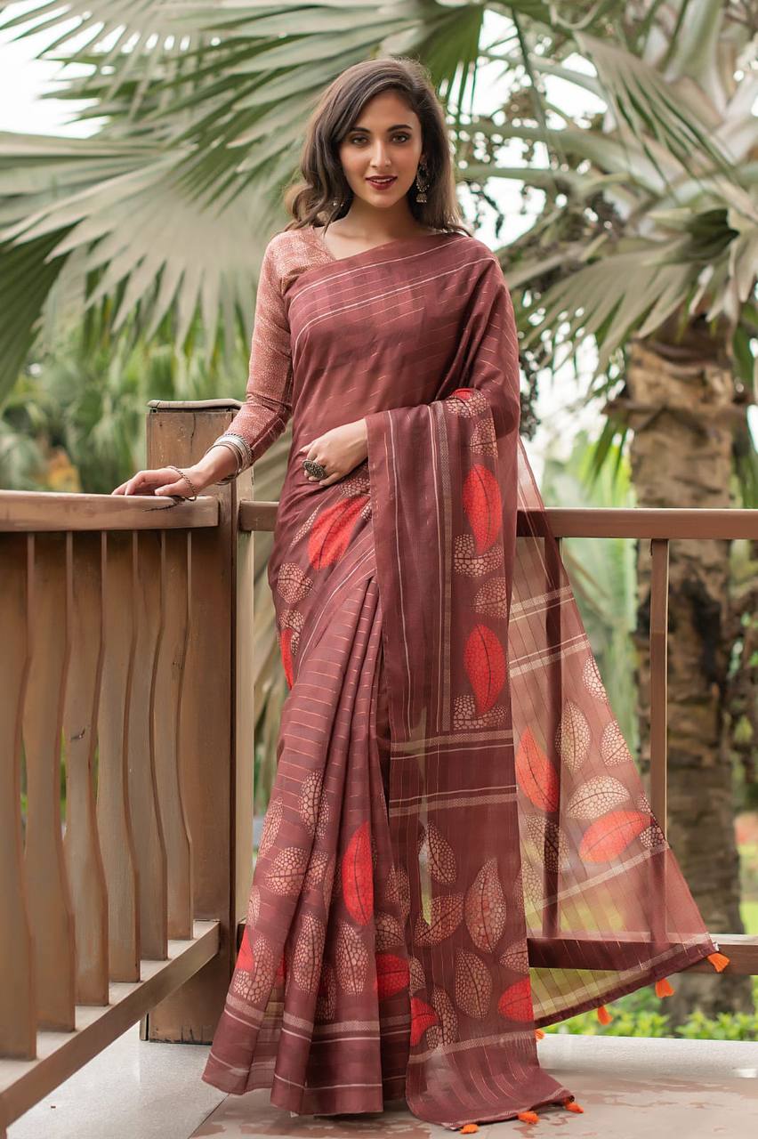 Soft Linen Cotton Saree