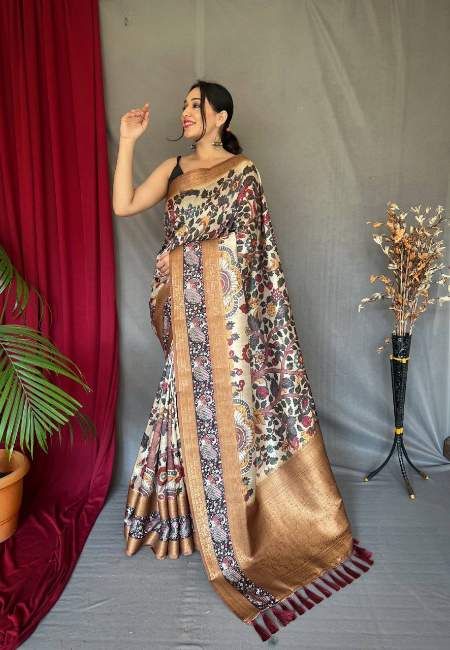 Pure Kanchipuram Digital Printed Saree
