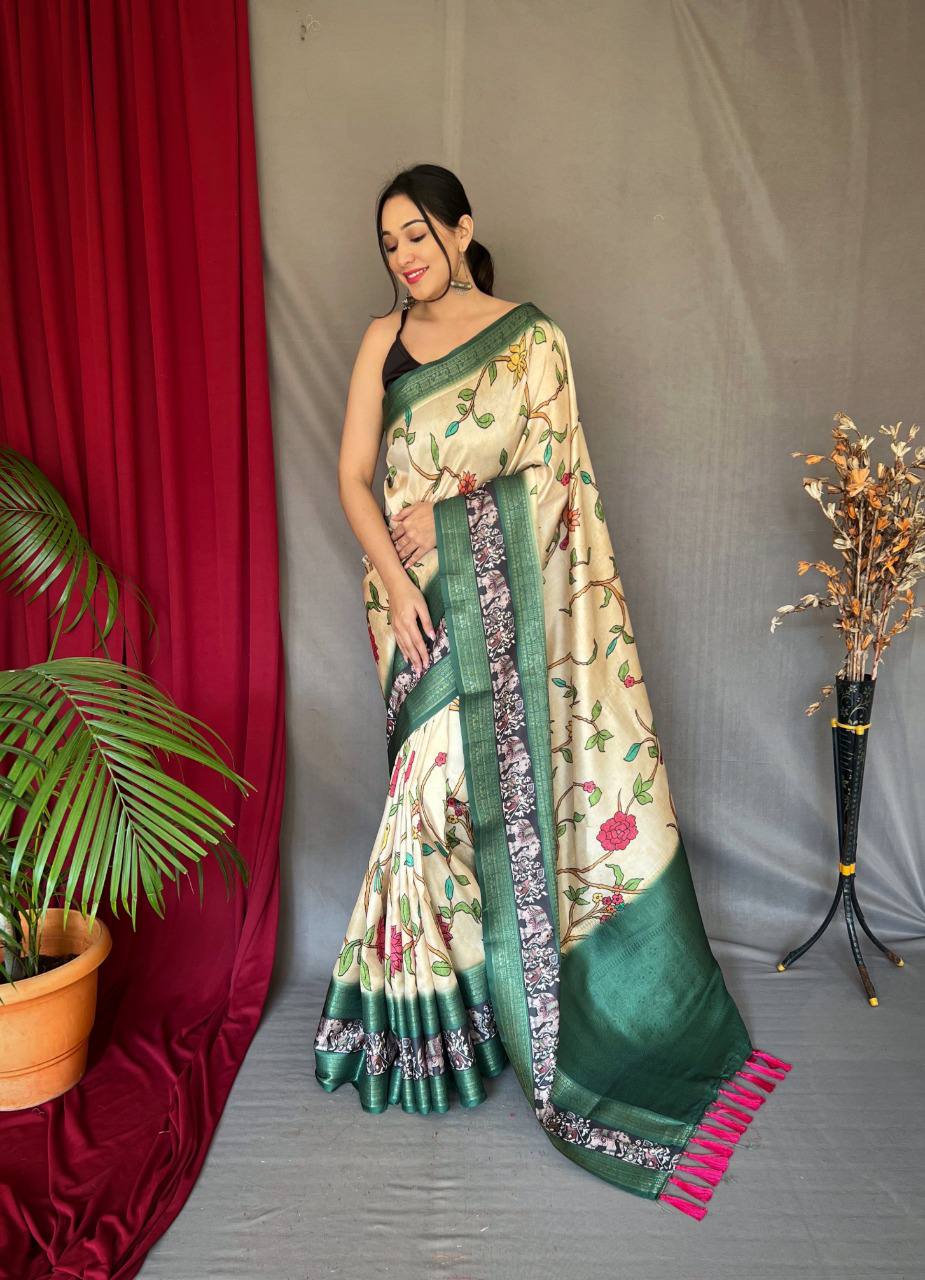 Pure Kanchipuram Digital Printed Saree