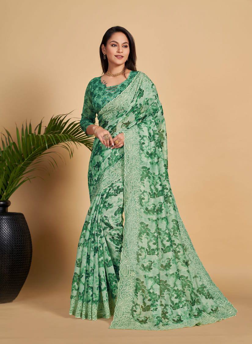 Soft Linen Cotton Saree
