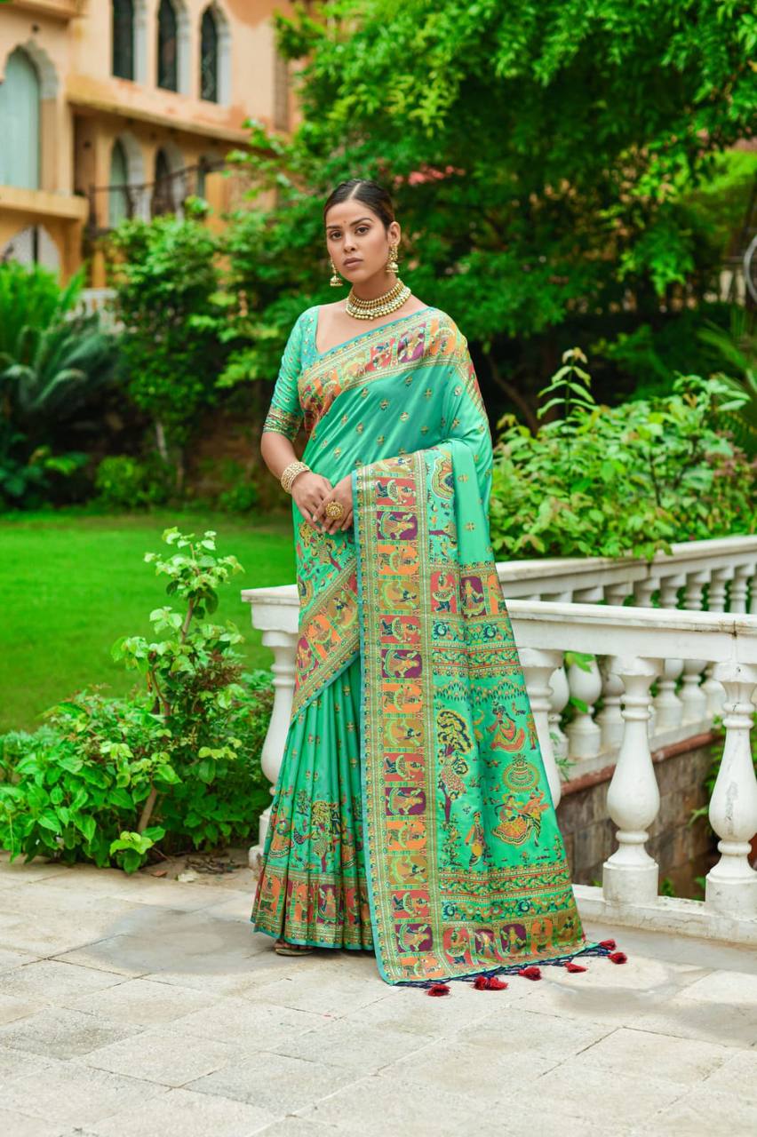 Soft Kashmiri Pashmina Silk Weaving Saree