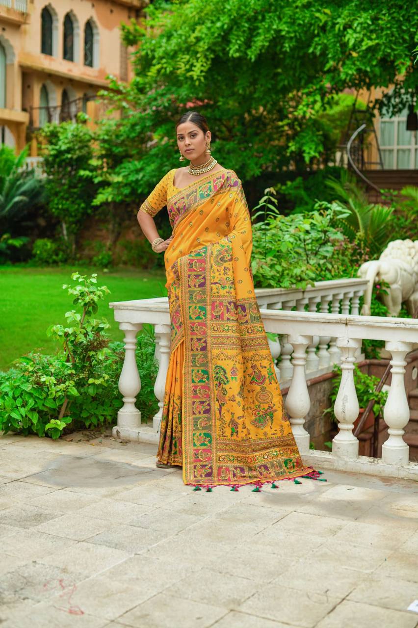 Soft Kashmiri Pashmina Silk Weaving Saree