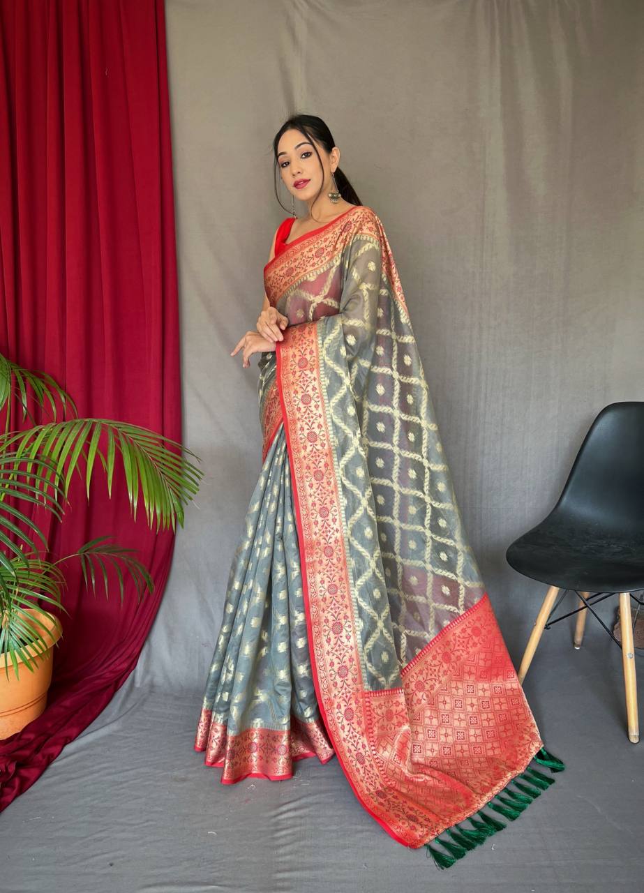 Pure Organza Weaved Saree