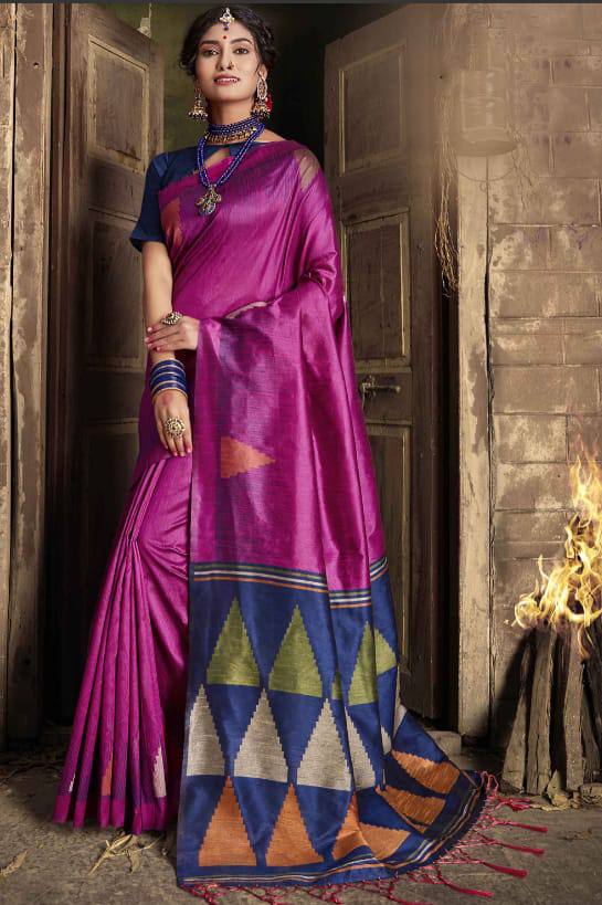 Handloom Raw Silk Weaving Saree