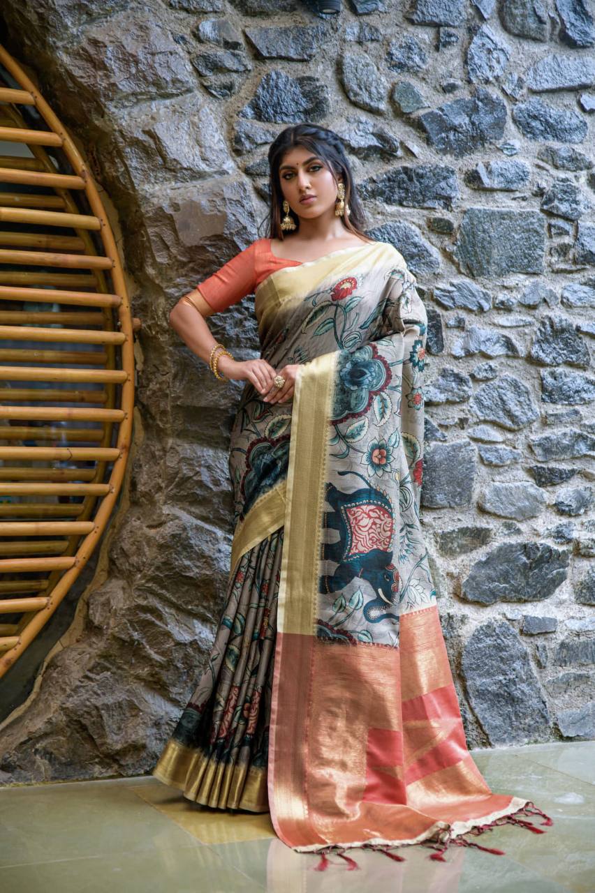 Premium Tussar Silk Saree